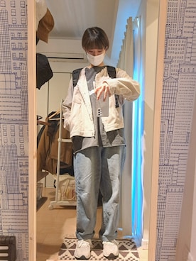 「SENSE OF PLACE by URBAN RESEARCH（センスオブプレイスバイアーバンリサーチ）のアイテム（ノーカラージャケット）」を使った、hanateaさん（レディース・156cm）の春コーディネート
