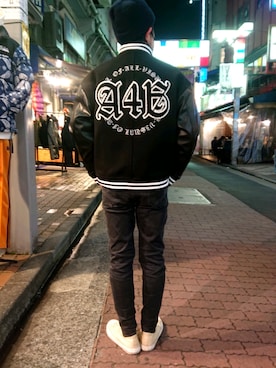 「A4A（エーフォーエー）のアイテム（ブルゾン）」を使った、神田潔さん（メンズ・175cm）の冬コーディネート