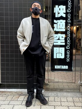 「B'2nd（ビーセカンド）のアイテム（スラックス）」を使った、神田潔さん（メンズ・175cm）の冬コーディネート
