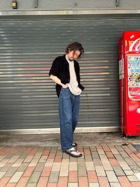 「OOFOS（ウーフォス）のアイテム」を使った、神田潔さん（骨格ナチュラル・メンズ・173cm）の夏コーディネート