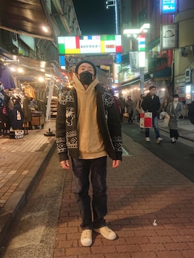 「カウチン」｜神田潔さん（メンズ・175cm）の冬コーディネート