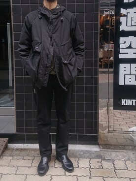 「B'2nd（ビーセカンド）のアイテム（スラックス）」を使った、神田潔さん（メンズ・175cm）の冬コーディネート