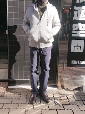 「おとなコーデ」｜「アイテム（パーカー）」を使った、神田潔さん（メンズ・175cm）の冬コーディネート