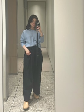 「ブルーニット」｜「アイテム（ブーツ）」を使った、co_baby5さん（レディース・153cm）の冬コーディネート