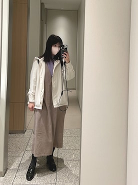 「アイテム（マウンテンパーカー）」を使った、co_baby5さん（レディース・153cm）の春コーディネート