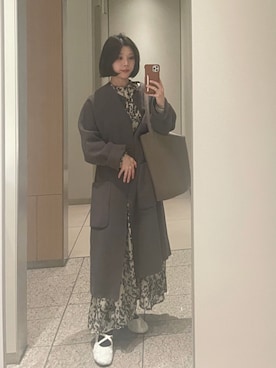 「アイテム（ノーカラーコート）」を使った、co_baby5さん（レディース・153cm）の冬コーディネート