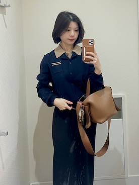 「アイテム（ポロシャツ）」を使った、co_baby5さん（レディース・153cm）の冬コーディネート