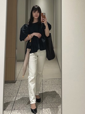 「袖ボリューム」｜「アイテム（パンプス）」を使った、co_baby5さん（レディース・153cm）の夏コーディネート