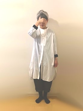 「bulle de savon（ビュルデサボン）の△馬布　タックパンツ（その他パンツ、グレー系）」を使った、ratoさん（レディース・154cm）の秋コーディネート