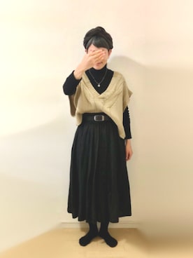 「AS KNOW AS PINKY（アズノゥアズピンキー）のアイテム（チュニック）」を使った、ratoさん（レディース・154cm）の冬コーディネート