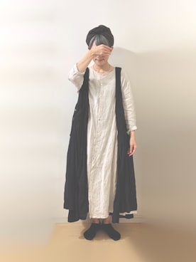 「SO（エスオー）のアイテム（ワンピース、ベージュ系）」を使った、ratoさん（レディース・154cm）の秋コーディネート
