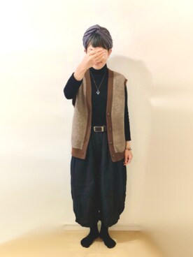 「c.u.l（シーユーエル）のアイテム（トップス）」を使った、ratoさん（レディース・154cm）の冬コーディネート