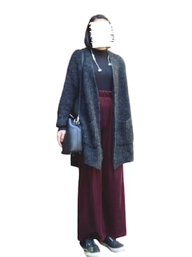 「Bershka（ベルシュカ）のアイテム（ニット/セーター）」を使った、つくね さん（レディース・157cm）の冬コーディネート