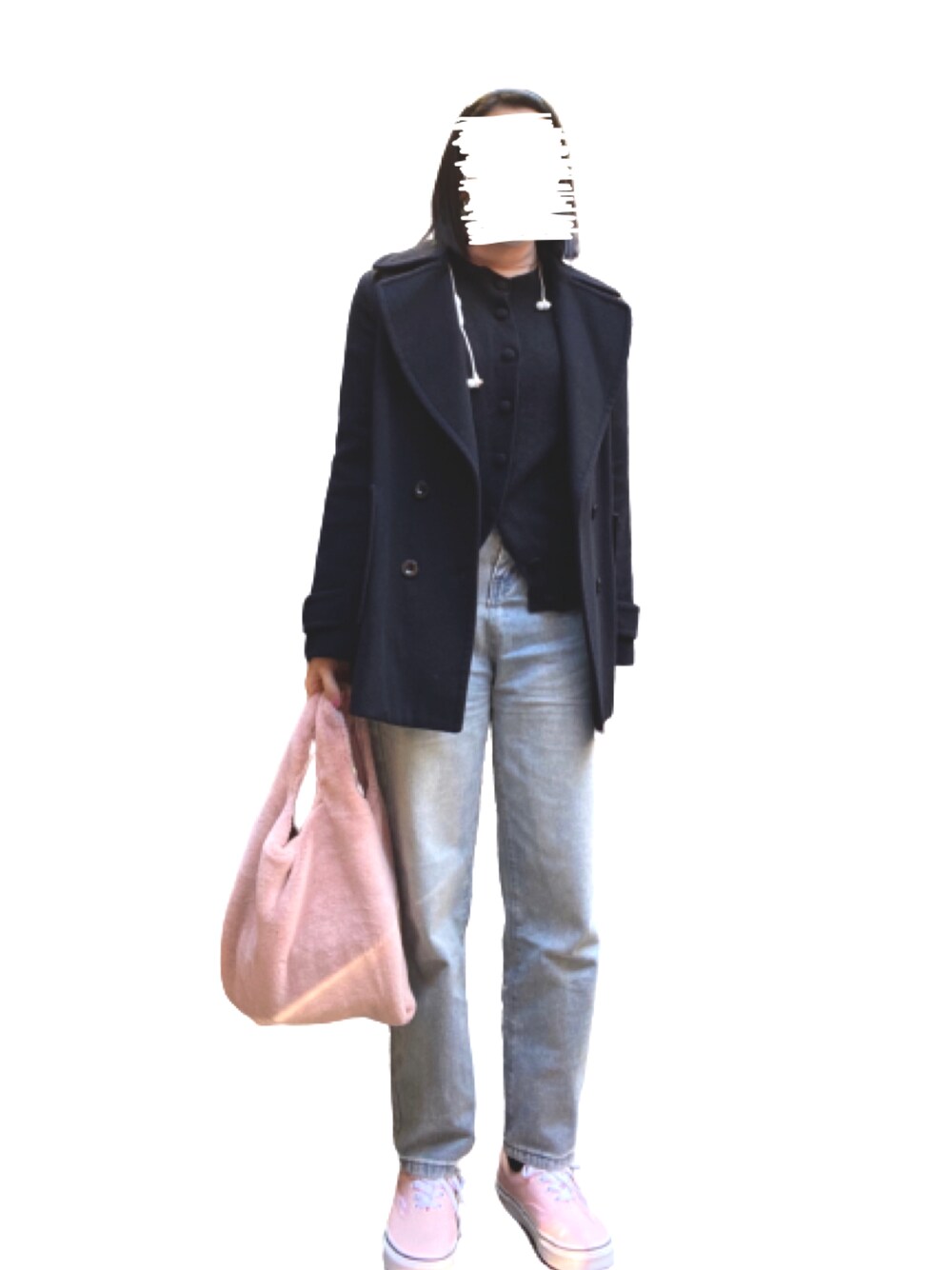 「今日のコーデ、ootd、プチプラ」｜「祖母のおさがりのアイテム（ニット/セーター、ピンク系）」を使った、つくね さん（レディース・157cm）の冬コーディネートの1枚目の写真