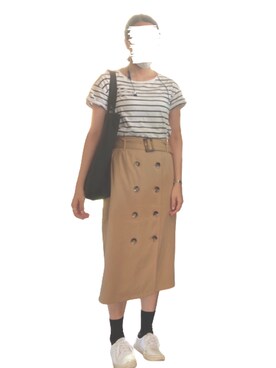 「H&M（エイチ・アンド・エム）のアイテム（スニーカー）」を使った、つくね さん（レディース・157cm）の夏コーディネート