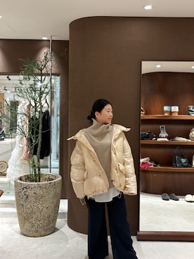 「アイテム（ダウンジャケット/コート）」を使った、ggみきさん（レディース・153cm）の秋コーディネート