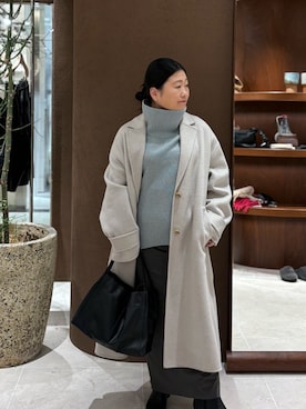 「ロングコートコーデ」｜ggみきさん（レディース・153cm）の秋コーディネート