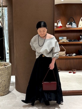 「アイテム（アクセサリー、ブラック系）」を使った、ggみきさん（レディース・153cm）の冬コーディネート