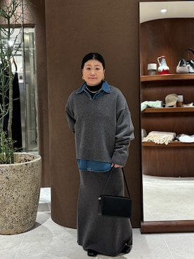 「アイテム（チョーカー）」を使った、ggみきさん（レディース・153cm）の冬コーディネート