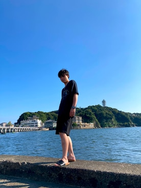 「Adoon plain（アドーンプレーン）のアイテム（パンツ）」を使った、じたさん（メンズ・175cm）の夏コーディネート