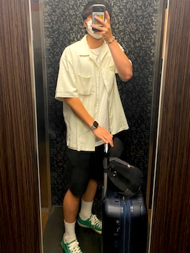 「Adoon plain（アドーンプレーン）のアイテム（パンツ）」を使った、じたさん（メンズ・175cm）の夏コーディネート