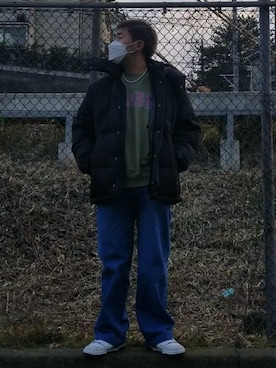 「carhartt」｜「アイテム（ダウンジャケット/コート）」を使った、たこさん（メンズ・173cm）の冬コーディネート