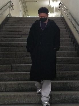 「ストリートファッション」｜「アイテム（ダッフルコート）」を使った、たこさん（メンズ・173cm）の冬コーディネート