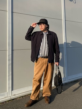 「Orobianco（オロビアンコ）のオロビアンコ BASIC ショルダー POZZILLO ショルダーバッグ 92336（ショルダーバッグ、ブラック系）」を使った、zzzypadawanさん（メンズ・177cm）の春コーディネート