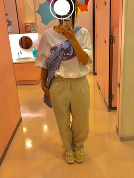 「AS KNOW AS PINKY（アズノゥアズピンキー）のアイテム（スラックス）」を使った、ナ　ホさん（レディース・146cm）の夏コーディネート