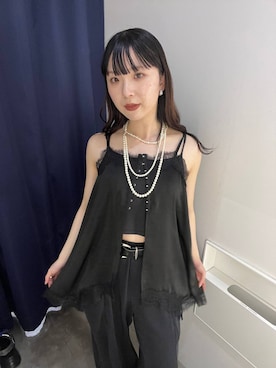 「PAGEBOY（ページボーイ）の<高畠百加着用アイテム>プラットチャンキースニーカー（スニーカー、ブラック系）」を使った、kotokoさん（レディース・160cm）の春コーディネート