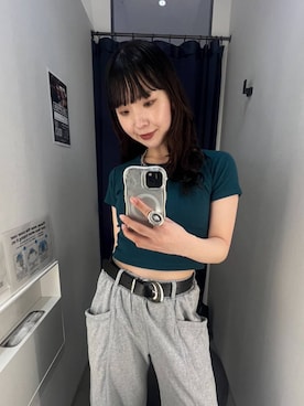 「PAGEBOY（ページボーイ）のヴィンテージバックルベルト（ベルト、ブラック系）」を使った、kotokoさん（レディース・160cm）の春コーディネート