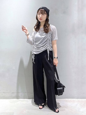 「PAGEBOY（ページボーイ）の【ステンレス素材】ロングボールチェーンネックレス（ネックレス）」を使った、kotokoさん（レディース・160cm）の夏コーディネート