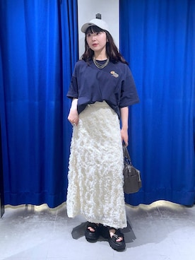 「PAGEBOY（ページボーイ）の【500mlペットボトルも入る】アウトポケットスクエアBAG（ショルダーバッグ、グレー系）」を使った、kotokoさん（レディース・160cm）の春コーディネート