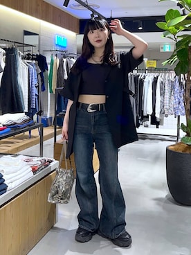 「PAGEBOY（ページボーイ）の<高畠百加着用アイテム>プラットチャンキースニーカー（スニーカー、ブラック系）」を使った、kotokoさん（レディース・160cm）の春コーディネート