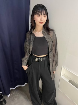 「PAGEBOY（ページボーイ）の<高畠百加着用アイテム>プラットチャンキースニーカー（スニーカー、ブラック系）」を使った、kotokoさん（レディース・160cm）の春コーディネート