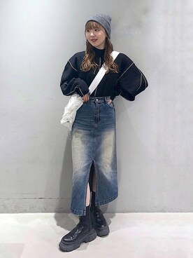 「PBLIM（ページボーイリム）のアイテム（スカート）」を使った、kotokoさん（レディース・160cm）の秋コーディネート