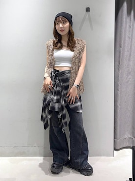 「アイテム（ニットキャップ/ビーニー）」を使った、kotokoさん（レディース・160cm・20代）の夏コーディネート