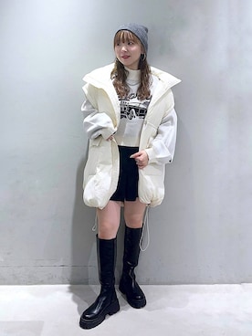 「PAGEBOY（ページボーイ）のニットビーニー（ニットキャップ/ビーニー）」を使った、kotokoさん（レディース・160cm）の秋コーディネート