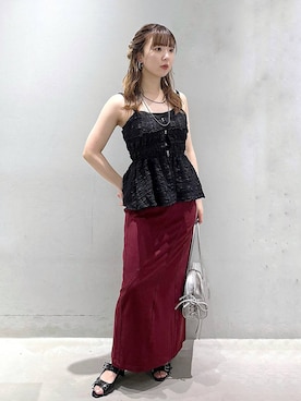 「PAGEBOY（ページボーイ）の【ステンレス素材】ロングボールチェーンネックレス（ネックレス）」を使った、kotokoさん（レディース・160cm）の夏コーディネート