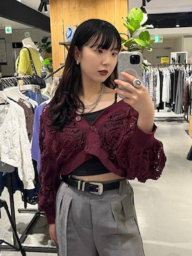 「PAGEBOY（ページボーイ）のモードバックルベルト3（ベルト、ブラック系）」を使った、kotokoさん（レディース・160cm）の春コーディネート