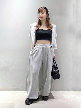 「セットアップ」｜「アイテム（パーカー）」を使った、kotokoさん（レディース・160cm）の夏コーディネート
