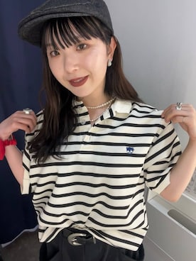 「PAGEBOY（ページボーイ）のヴィンテージバックルベルト（ベルト、ブラック系）」を使った、kotokoさん（レディース・160cm）の春コーディネート