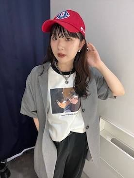 「PAGEBOY（ページボーイ）のヴィンテージバックルベルト（ベルト、ブラック系）」を使った、kotokoさん（レディース・160cm）の春コーディネート