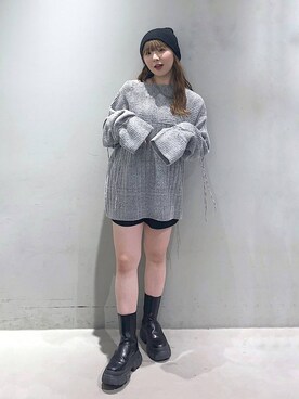 「PAGEBOY（ページボーイ）のニットビーニー（ニットキャップ/ビーニー）」を使った、kotokoさん（レディース・160cm）の秋コーディネート