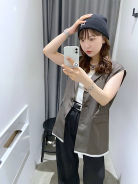 「アイテム（その他アウター、ブラウン系）」を使った、kotokoさん（レディース・160cm）の夏コーディネート