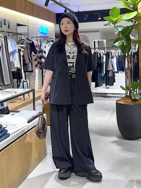 「PAGEBOY（ページボーイ）のコラージュT/半袖Tシャツ（Tシャツ/カットソー、ホワイト系）」を使った、kotokoさん（レディース・160cm）の夏コーディネート
