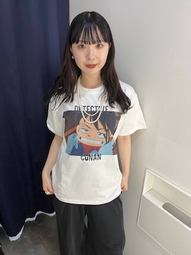 「PAGEBOY（ページボーイ）のデカポウラケパンツ【4color・2size】（スウェットパンツ、ブラック系）」を使った、kotokoさん（レディース・160cm）の春コーディネート
