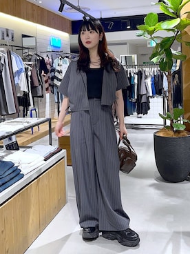 「PAGEBOY（ページボーイ）の<高畠百加着用アイテム>プラットチャンキースニーカー（スニーカー、ブラック系）」を使った、kotokoさん（レディース・160cm）の夏コーディネート