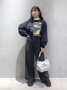 「PAGEBOY（ページボーイ）のリメイクライクショートスウェット（スウェット）」を使った、kotokoさん（レディース・160cm）の春コーディネート