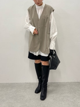 「ハーフパンツコーデ」｜ma_suzu_さん（レディース・162cm）の冬コーディネート